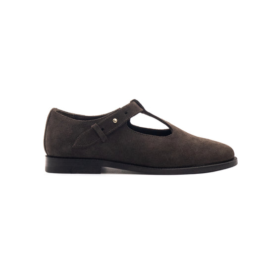 T-bar Loafers - Brown Suede